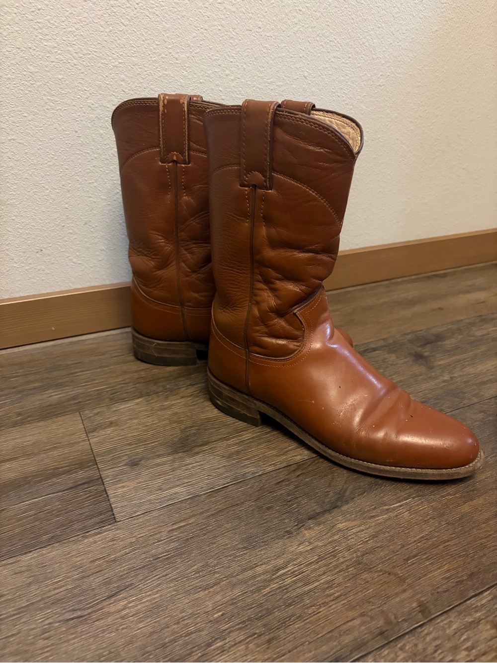 Vintage Women’s Justin Western Cowboy Brown Boots USA Made Size 5.5 B - Picture 1 of 7